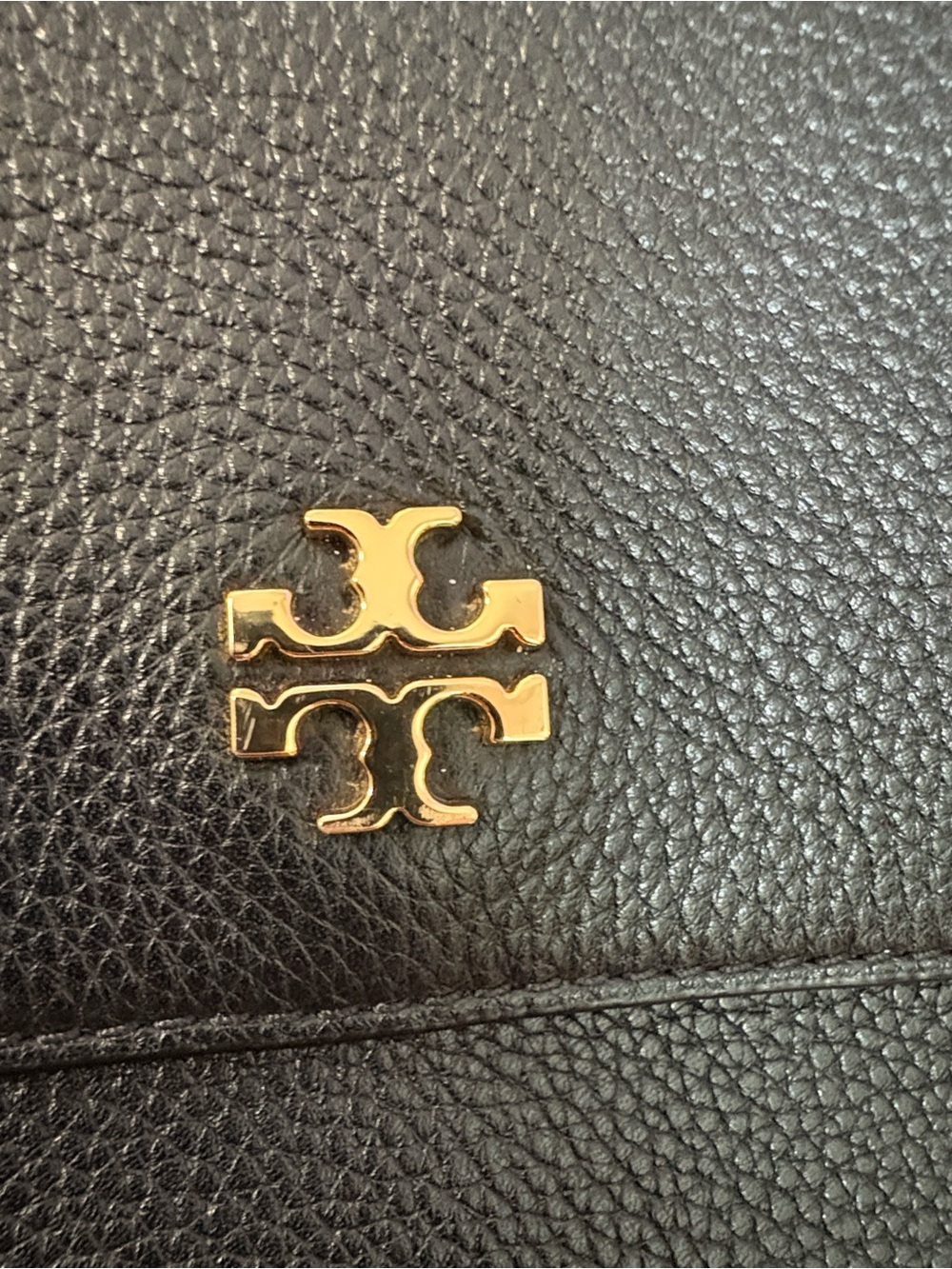Tory Burch Carter Flap Black Leather Logo Backpack with Gold Hardware - Picture 14 of 16